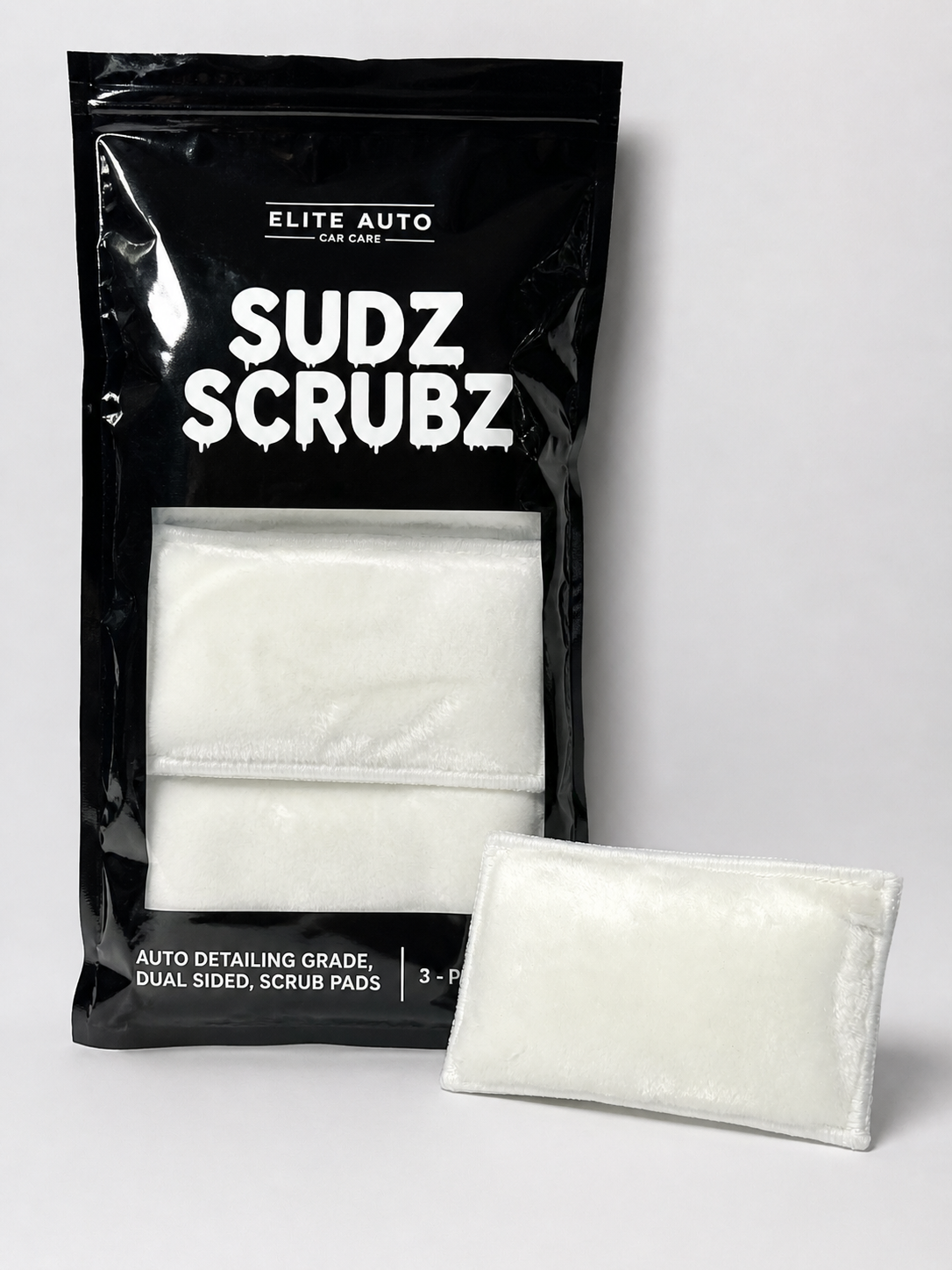 ELITE AUTO Car Care SUDZ SCRUBZ 3-Pack Dual Sided Scrub Pads