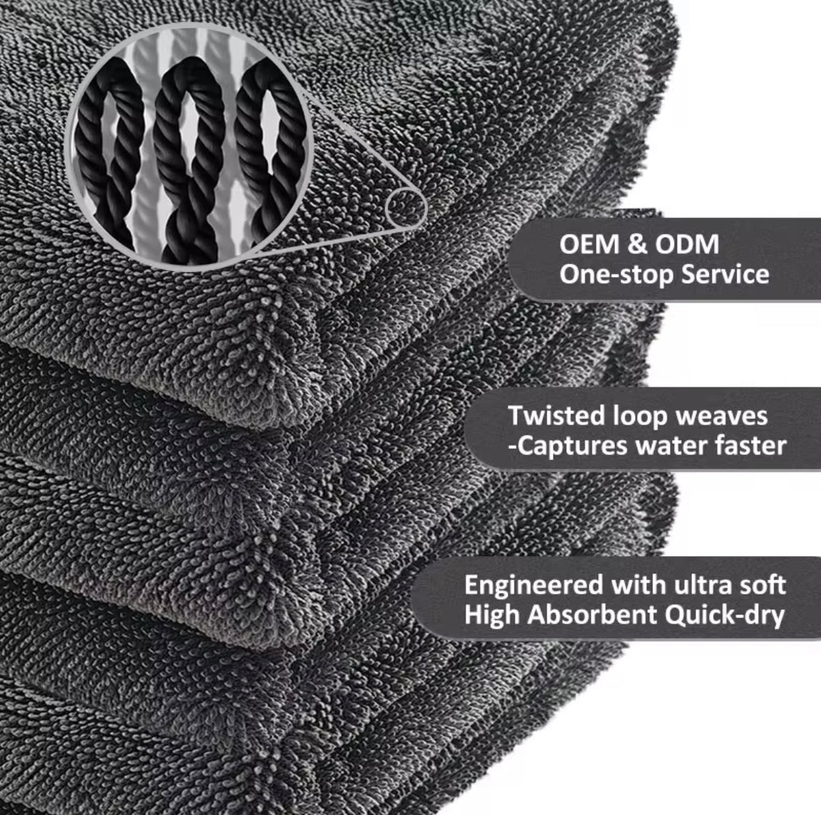 ELITE AUTO Twisted-Loop Drying Towel